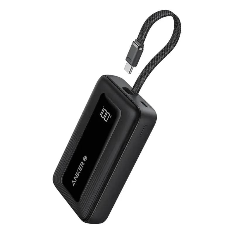 POWER BANK Anker "Zolo" 20.000 mAh, 30W cablu USB-C incorporat, 1 x USB-C, 1 x USB-A, afisaj LED, 350g, negru, "A1689H11"