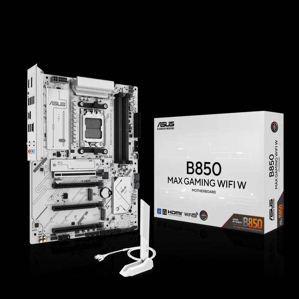 Placa de baza Asus B850 MAX GAMING WIFI W, AM5, DDR5, Alb "B850 MAX GAMING WIFI W" — miniatură
