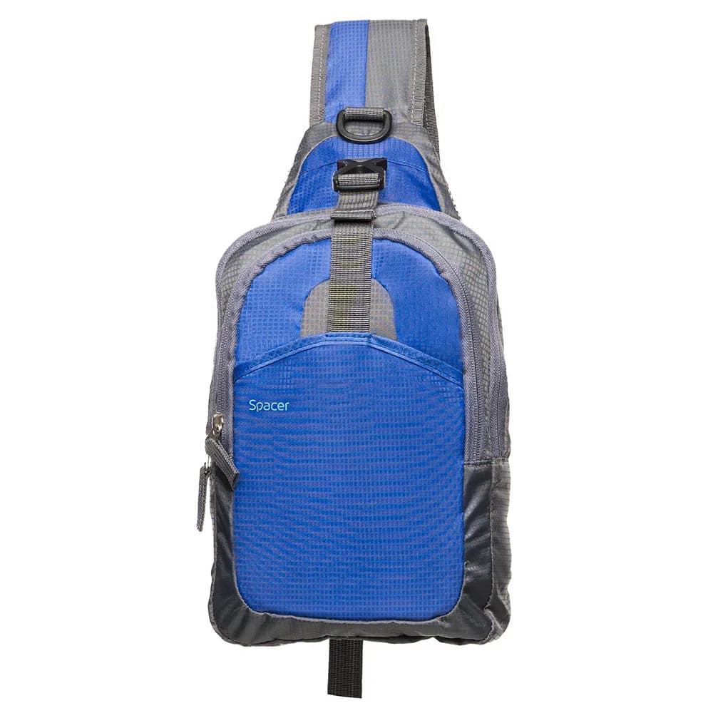 RUCSAC SPACER Sling, nylon,1 bretea, 2 compartimente principale,1 buzunar frontal,1 buzunar lateral, 35x18x7cm, water resistant, blue, "SPB-SLING-BLUE" — miniatură