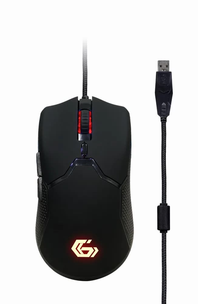 KIT 4-in-1 GEMBIRD, gaming, cu fir, tastatura 104 taste + mouse 1600dpi 6 butoane + casti cu mic 2x3.5" + pad 300x250mm, backlight, USB, black "Phantom" "GGS-UMGL4-01" — miniatură