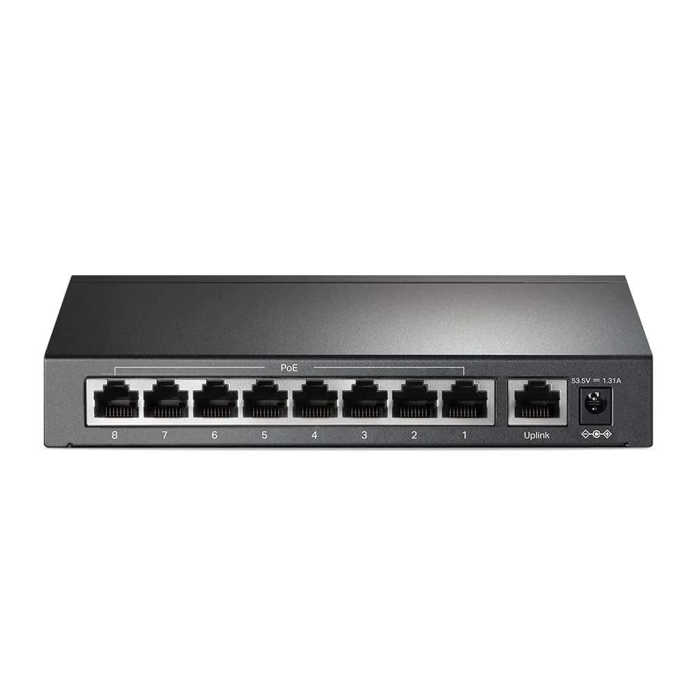 SWITCH PoE TP-LINK 9 porturi 10/100Mbps (8 PoE+), IEEE 802.3af/at, carcasa metalica "TL-SF1009P" — miniatură