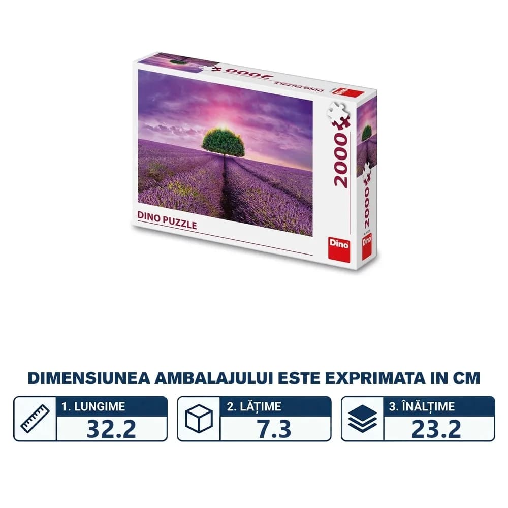 Puzzle 2000 piese, Camp cu lavanda - DINO TOYS — miniatură