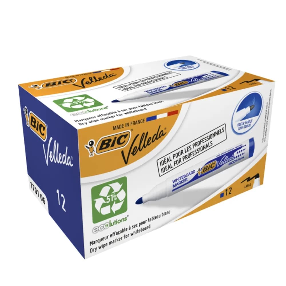 Marker ECO Velleda 1701 albastru 12/cutie - BIC — miniatură