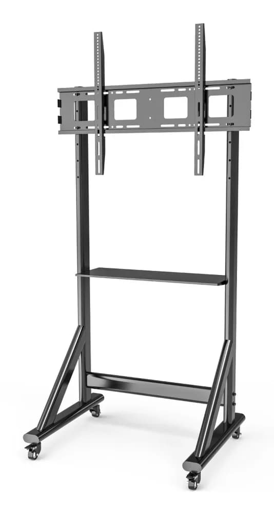 Stand TV mobil pe roti, raft pentru dispozitive multimedia, 55 - 100 inch, reglabil, negru, Techly, ICA-TR7412 "ICA-TR7412" — miniatură