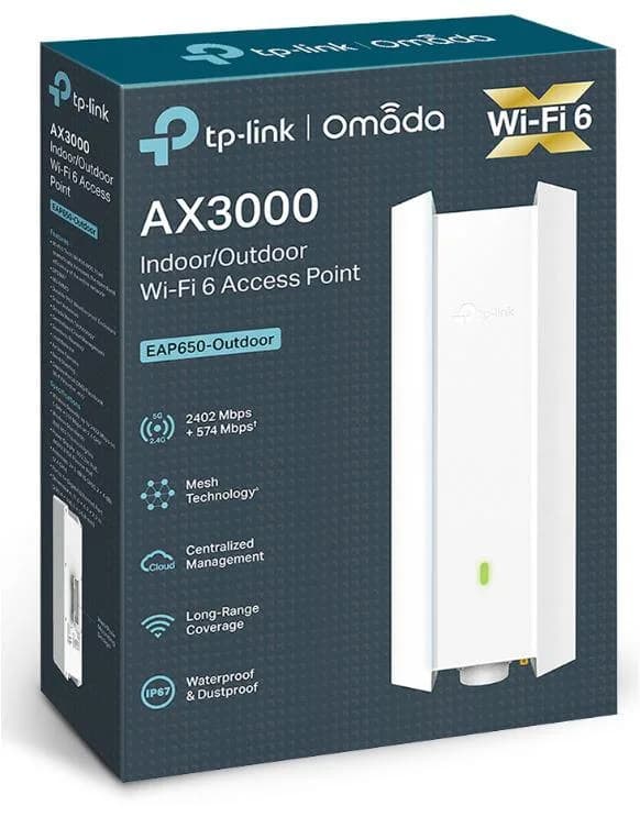 Access point TP-Link EAP650-Outdoor, Poe, Dual-band, WiFi 6 - AX — miniatură