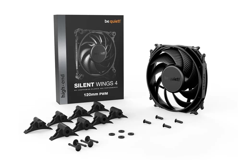Ventilator be quiet! "SILENT WINGS 4 PWM"120mm 1600 rpm, Fluid Dynamic Bearing, 4-pin PWM, "BL093" — miniatură