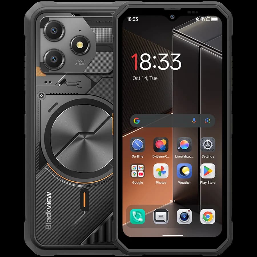 Blackview FORT100 LTE 6.56-inch HD+ 1612x720 90Hz 8+128GB MT Helio G81 Octa-Core 2.0GHz 13MP Front 16MP Rear NFC MIL-STD-810H 5000mAh Fingerprint Android 16 Cosmic Black "BVFORT100_B_EU"