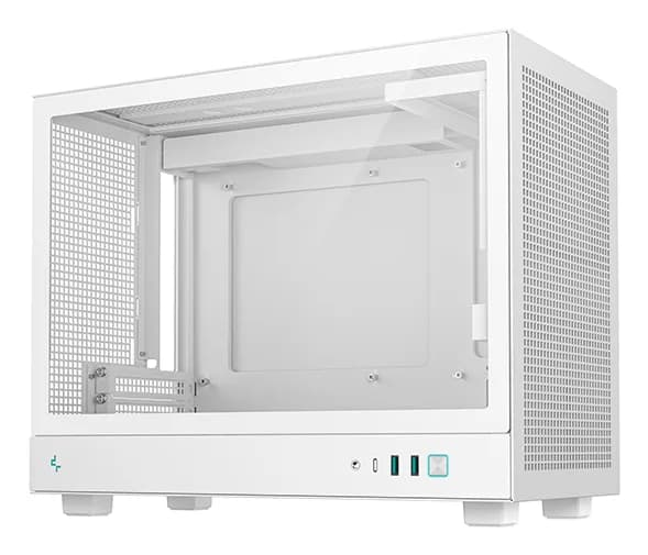 CARCASA DeepCool "CH160 PLUS Wh", mini tower, gaming, fara sursa, suporta 4xfan, USB Type-C x 2, USB 3.2 gen 1 x 2, audio+mic, 4 sloturi expansiune, alb, "R-CH160-WHNGM0-G" — miniatură