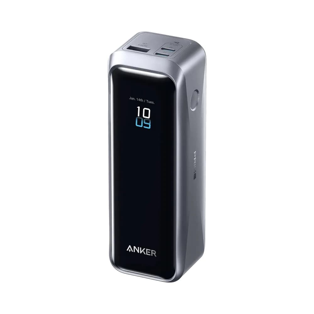 POWER BANK Anker 20.000 mAh, 220W, max 100W input, max 140W output per port USB-C Power IQ 4.0, 2 x USB-C, 1x USB-A(output), display inteligent, 510g, gri, "A110BH11" - 194644239350 — miniatură