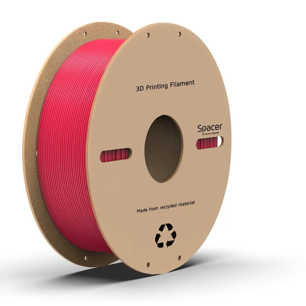 FILAMENT Spacer pt. imprimanta 3D - PLA, 1.75mm diamentru, 1Kg / bobina, aprox. 330m, topire 195-235 grC, rose red, "SPPF-3DP-PLA1.75-01-RR"