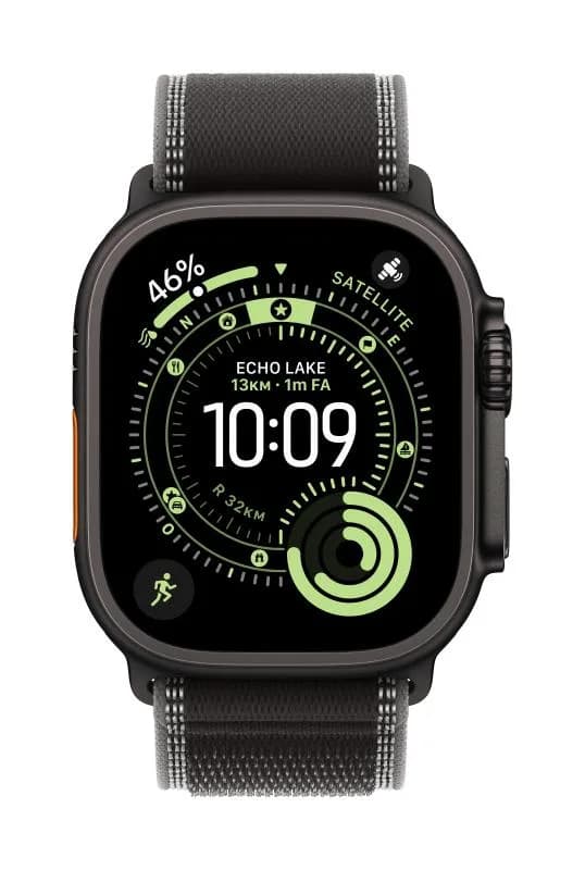 Curea pentru Apple Watch 49mm Black/Charcoal Trail Loop - S/M - Black Titanium Finish