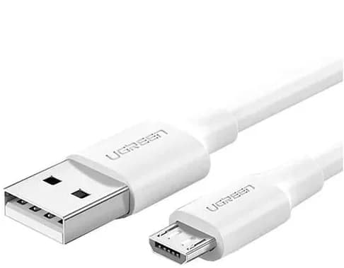CABLU alimentare si date Ugreen, "US289", Fast Charging Data Cable pt. smartphone, USB la Micro-USB, nickel plating, PVC, 2m, alb "60143" -6957303861439