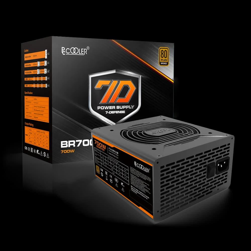 SURSA PCCOOLER 700W (real), fan 120mm PWM, 80 Plus Bronze, 2x PCI-E (6+2), 6x S-ATA "GI-BR700"