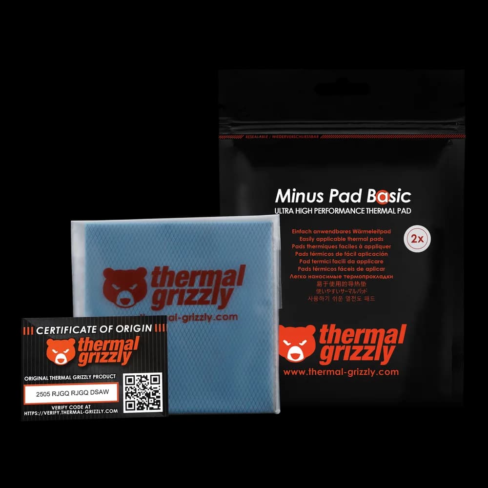 Pad termoconductor Thermal Grizzly Minus Pad Basic, 100x100x2.0 mm, 2 buc "TG-MP-B-100-100-20-2" — miniatură