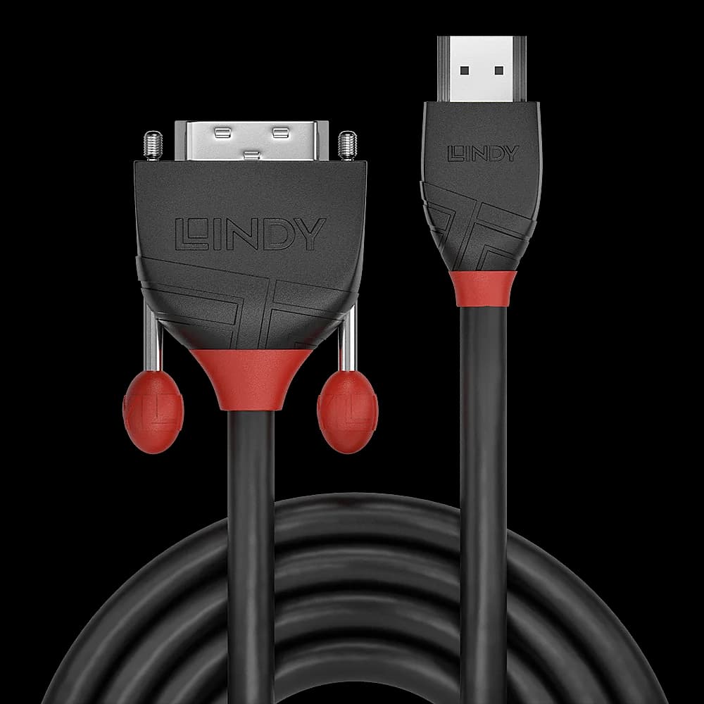 Cablu Lindy HDMI to DVI-D Cable, lungime 5m, rezolutie maxima 1920x1200@ 60Hz, latime de banda suportata 4.95 Gbps, negru