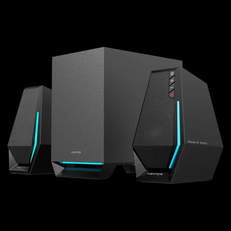 BOXE EDIFIER Gaming 2.1, RMS: 30W(2 x 7.5W + 15W), bass 4",control volum,BT/USB-A/USB-C/AUX, sound mode:Music/Game/Movie, 10 x LED RGB, frecv. rasp 93Hz-20KHz, USB power,black, "G1500MAX-BK" — miniatură