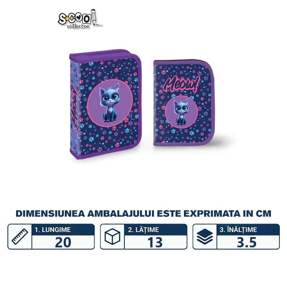 Penar echipat, 1 fermoar, 2 extensii, 32 piese, MEOW - S-COOL — miniatură
