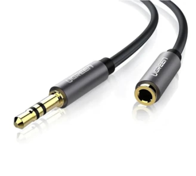 CABLU audio Ugreen, "AV118" stereo 3.5 mm jack (T) la 3.5 mm jack (M), 1 m, conectori auriti, negru "10592" - 6957303815920