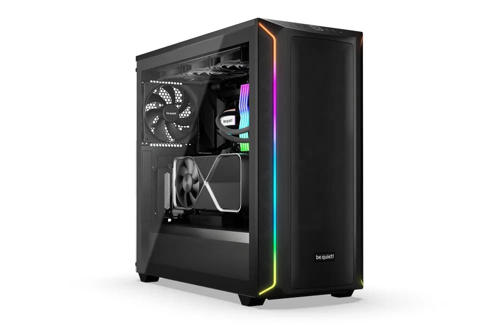 CARCASA be quiet! "SHADOW BASE 800DX", Middle Tower, ATX, fara sursa, 3xfan, USB 3.2 gen 1 x 2, USB Type-C x 1, audio+mic, PSU shroud, 7 sloturi expansiune, ARGB, negru, "BGW61" — miniatură