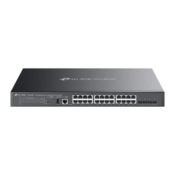 Switch Managed L3 TP-Link, 24-Port Gigabit Lite L3 Managed PoE++ si 4× 10G Slots, buget maxim PoE 500 W, metalic "SG5428XMPP"