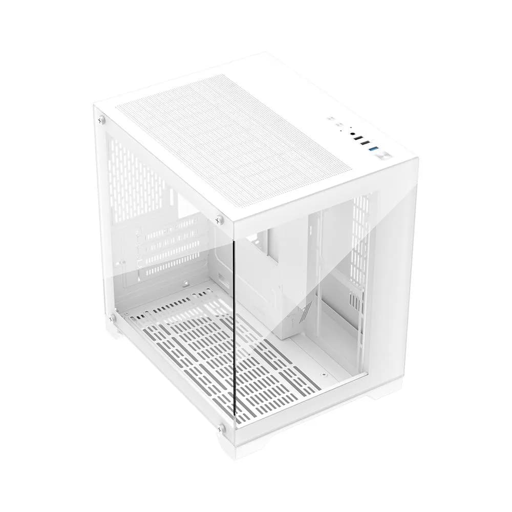 Carcasa 1STPLAYER MV5-TP-WH, RGB, Cube Tower, White — miniatură