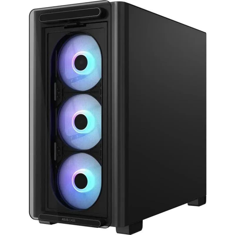 Carcasa ASUS A23 PLUS TG ARGB BLACK, RGB, Mid Tower, Black — miniatură