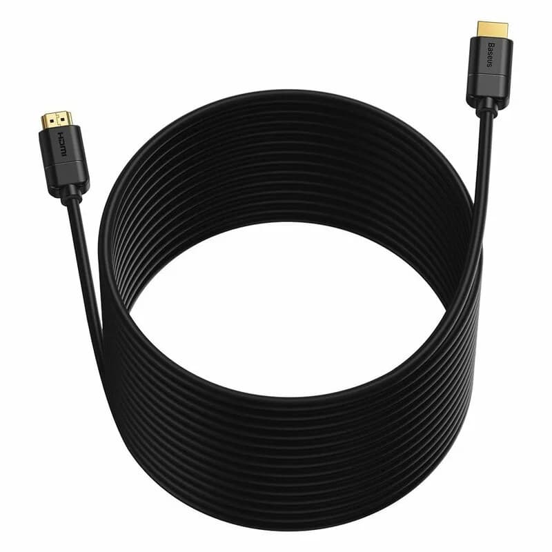 CABLU video Baseus HD Series, HDMI (T) la HDMI (T), rezolutie maxima 4K UHD (3840 x 2160) la 30 Hz, conectori auriti, 5m, negru "CAKGQ-D01" - 6953156222540 — miniatură