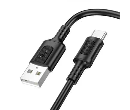 CABLU alimentare si date Borofone "BX111", Charging Data Cable pt. smartphone, USB la USB Type-C, 3A, 1m, negru "6941991115080" — miniatură