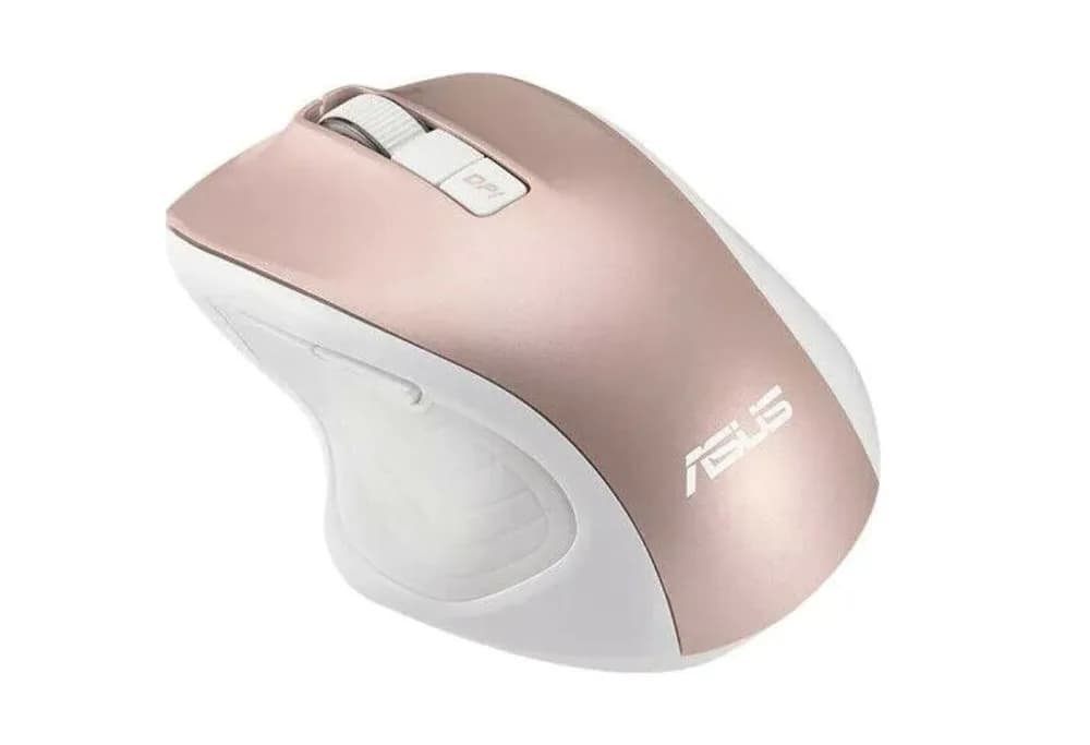MOUSE Asus, "MW202", PC sau NB, wireless, 2.4GHz, optic, 4000 dpi, butoane/scroll 6/1, alb / roz, "90XB066N-BMU010"