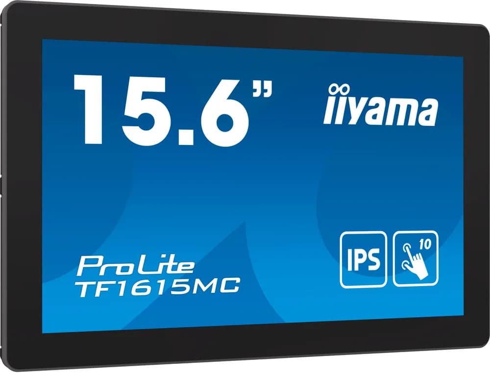 Monitor cu ecran tactil, Iiyama ProLite TF1615MC-B1, FHD, IPS /VGA HDMI DP/IP65, 16", Negru "TF1615MC-B1"