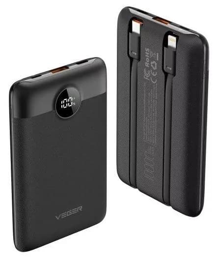 POWER BANK USB 10000MAH/22.5W W/CABLE C11 W1170 VEGER "W1170"