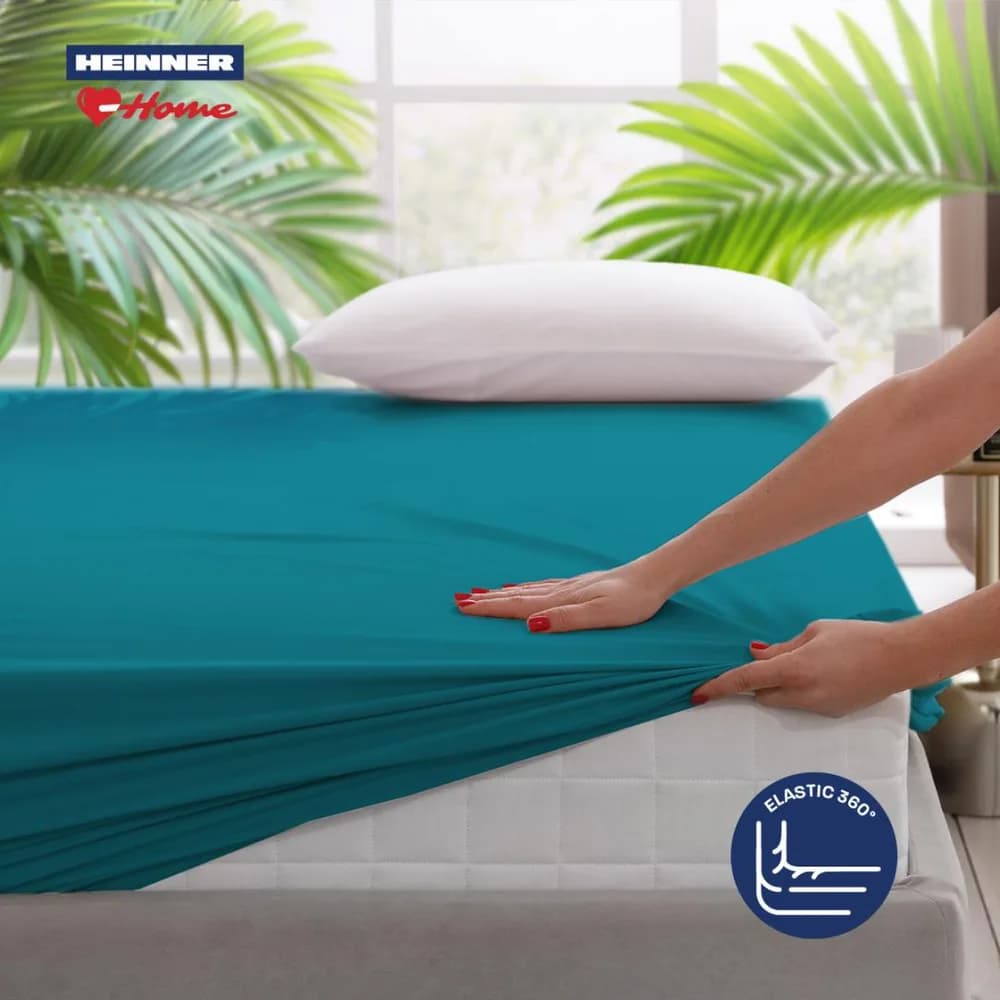 Cearceaf de pat cu elastic 90x200cm TRQ — miniatură