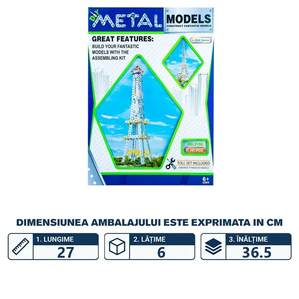 Joc constructii metal, 407 piese — miniatură