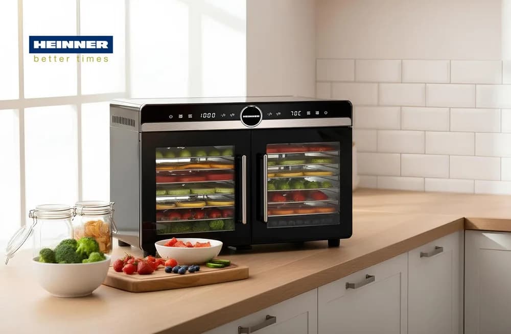 DESHIDRATOR FRUCTE SI LEGUME HEINNER DUALDRY ELITE HFD-KDDB1400BKSS — miniatură