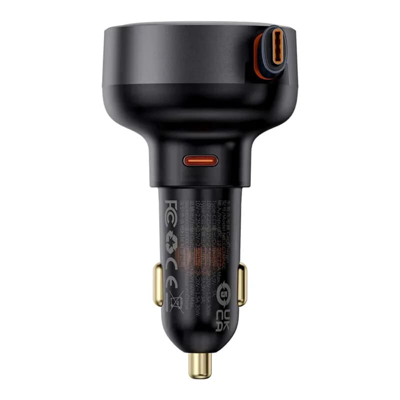 INCARCATOR auto Baseus Enjoyment Pro, 2 x USB Type-C, total output 60W, pt. bricheta auto, negru "C00057802111-01" - 6932172641658