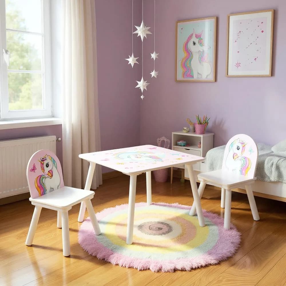 Set 2 scaune +birou Unicorns, U-Grow — miniatură
