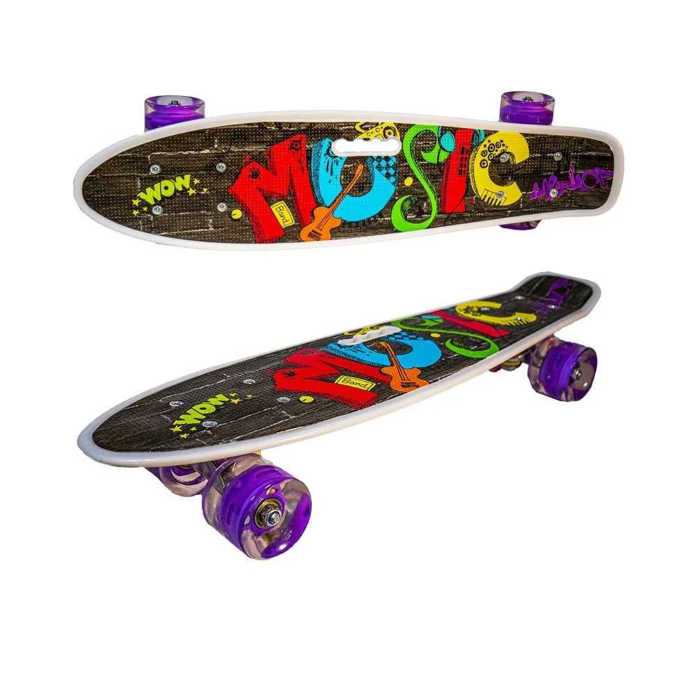 Placa skateboard cu roti silicon, led — miniatură