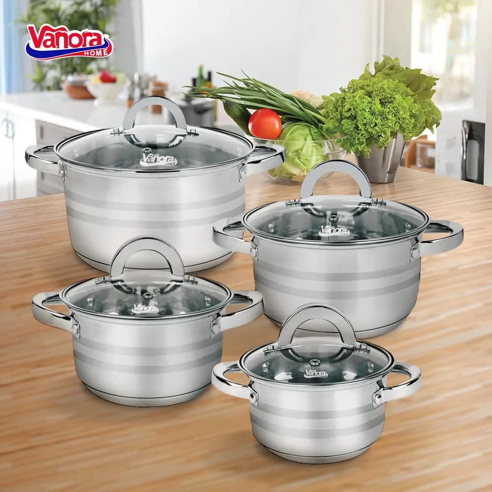SET GATIT DIN INOX 8 PIESE, MEDINA, VANORA HOME — miniatură