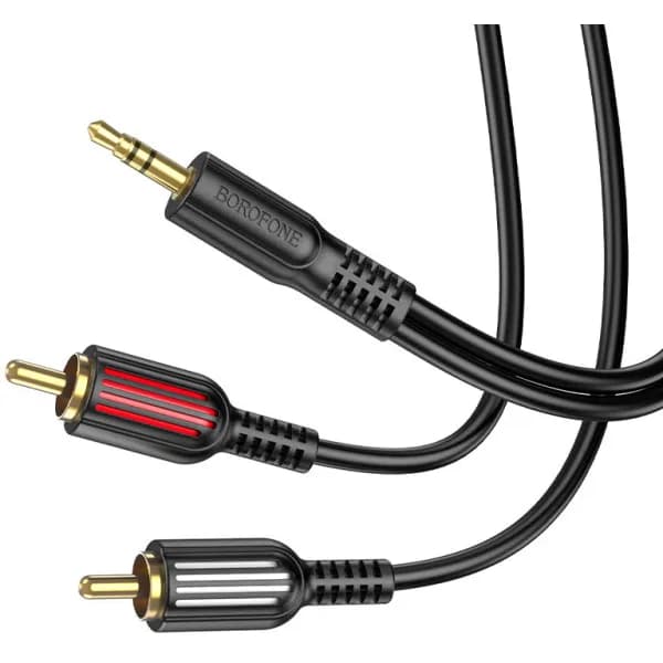 CABLU AUDIO Borofone "BL11", 1 x Jack 3.5mm (T) la 2 x RCA (T), lungime cablu 1.5m, negru "6974443382204"