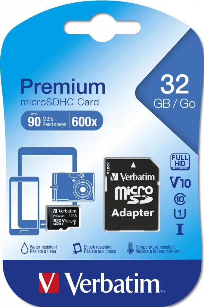 MEMORIE MICRO SDHC VERBATIM 32GB C10 "44083"