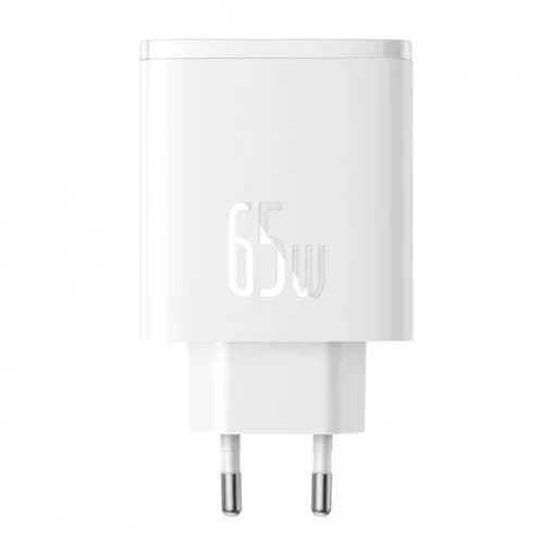 INCARCATOR RETEA Baseus Cube Pro, Quick Charge 65W, 2 x USB Type-C Output 5V/3A, 1 x USB, alb "P10152301213-00" - 6932172641481