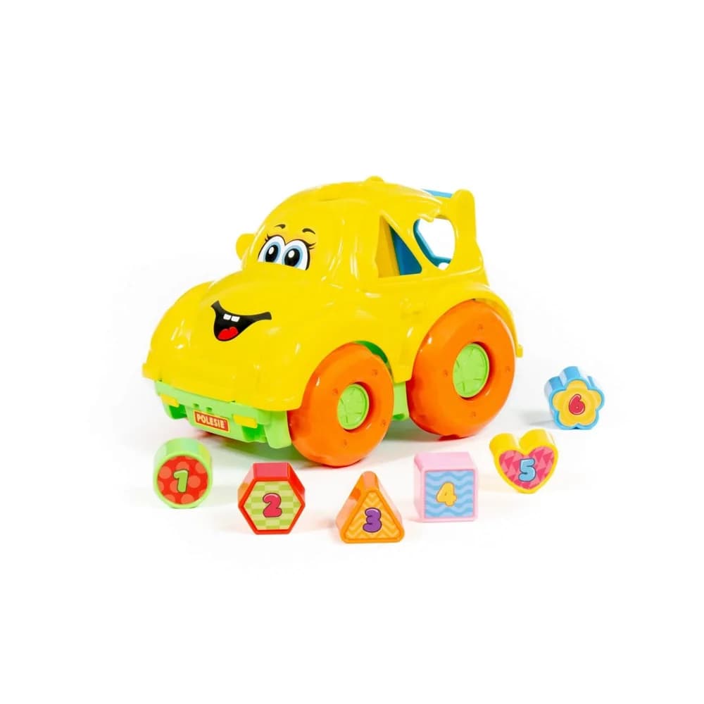 Masinuta + cuburi educative, 23.5x15.2x15.8 cm, Polesie — miniatură