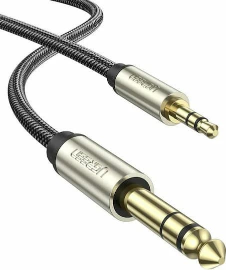 CABLU audio Ugreen, "AV127" TRS jack 3.5 mm (T) la jack 6.35 mm (T), lungime 2m, gri "10628" - 6957303816286