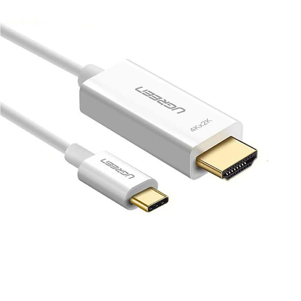 CABLU video Ugreen, "MM121" USB Type-C (T) la HDMI (T), rezolutie maxima 4K UHD (3840 x 2160) la 60 Hz, 1.5m, ABS, alb "30841" - 6957303838417 — miniatură