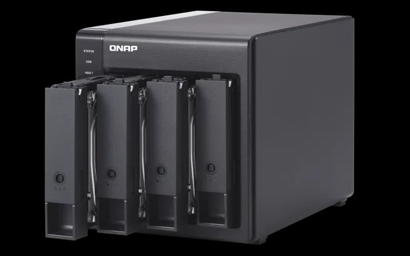 Extensie USB QNAP TR-004 4-Bay, 2.5/3.5 SATA 3Gbps HDD (compatibile cu SATA 6Gbs/, 3Gb/s, neincluse), 1xUSB3.0 (type-c), tower, PSU adaptor 65W — miniatură