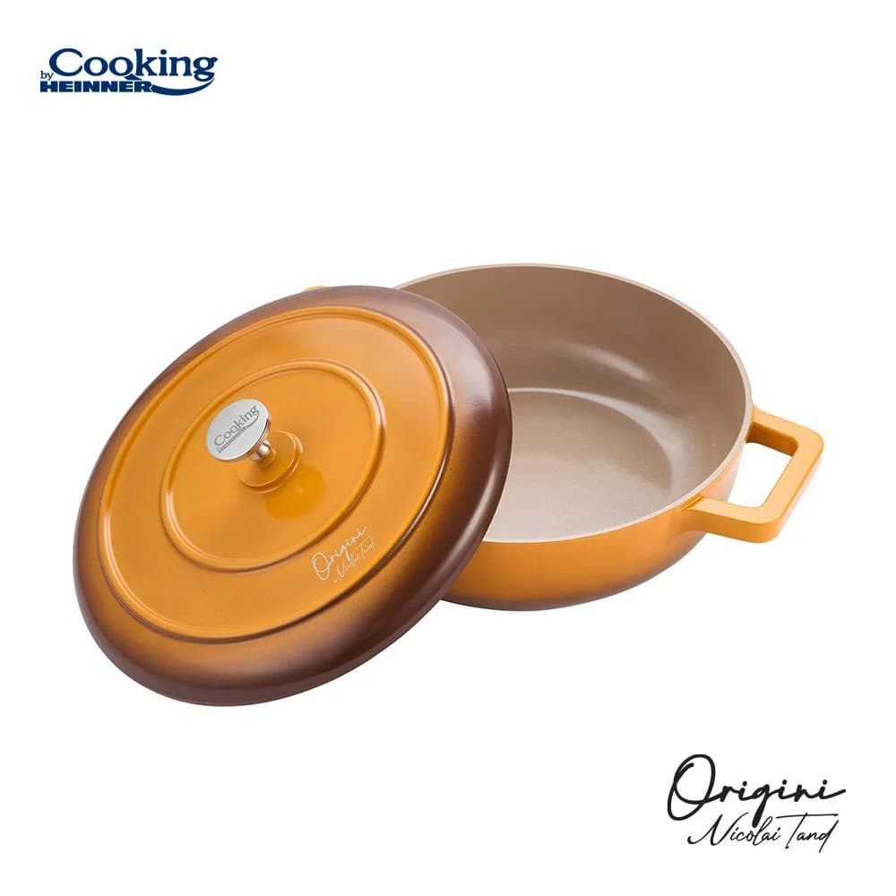 CRATITA ALUMINIU TURNAT + CAPAC 26x8 CM, 3.4L, NICOLAI TAND, ORIGINI, COOKING BY HEINNER — miniatură