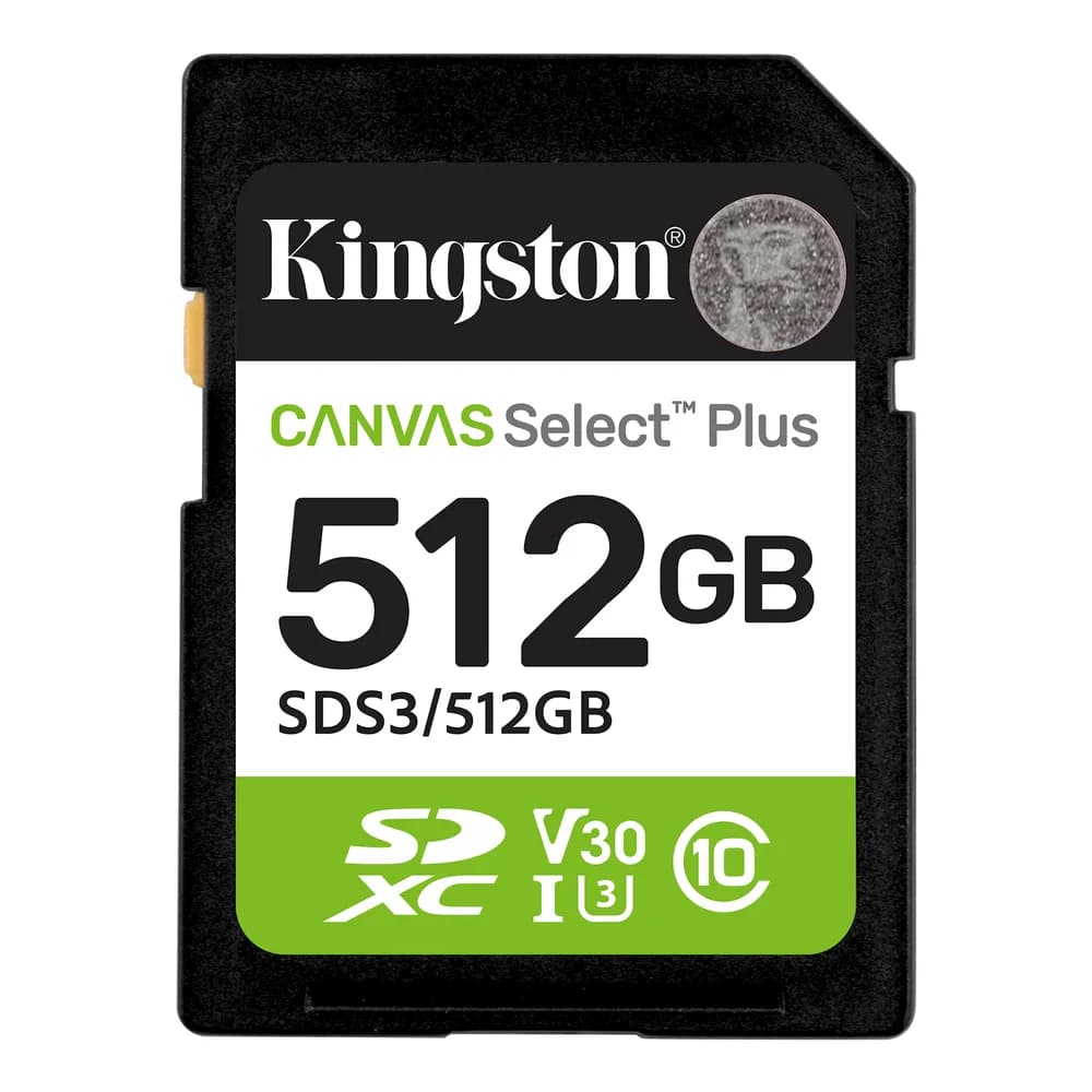 Card de memorie Kingston Canvas Select Plus Gen3 SDXC, 512 GB, Clasa 10