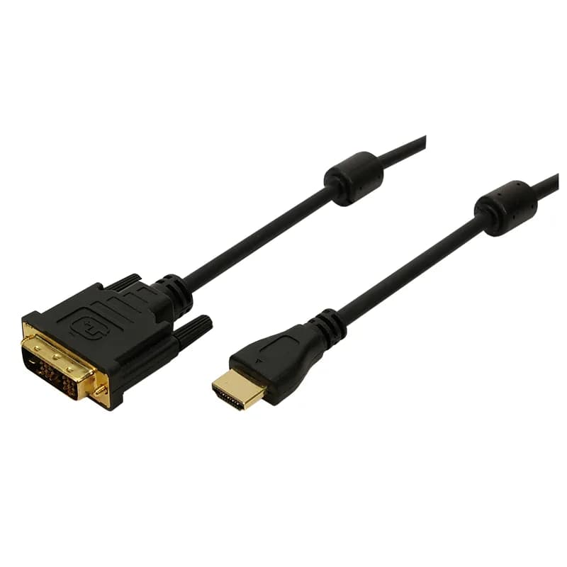 ADAPTOR video Logilink, HDMI (T) la DVI-D(T), rezolutie maxima 2K FHD (1920 x 1200) la 60 Hz, conectori auriti, 3m, negru, "CH0013"