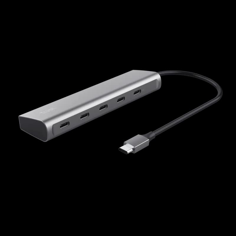 Hub Trust Halyx 5 x USB-C, gri "TR-25136" — miniatură