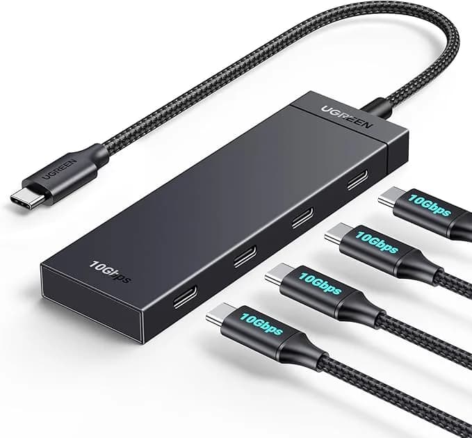 HUB extern Ugreen, "CM806" porturi USB Type-C: USB Type-C 3.2 x 4, conectare prin USB Type-C, lungime 0.5 m, negru, "35584" - 6941876235841